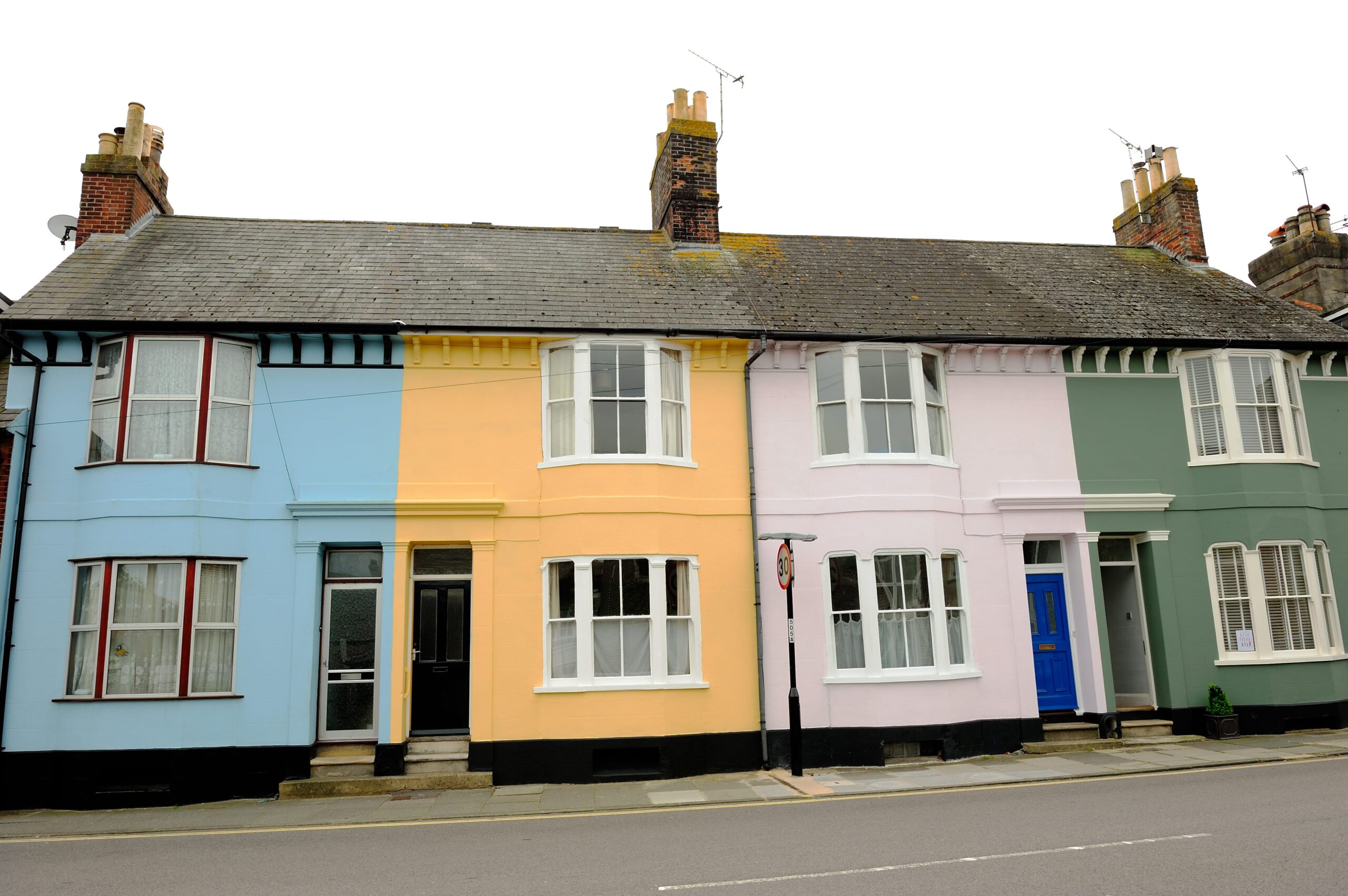 Colourful terraced